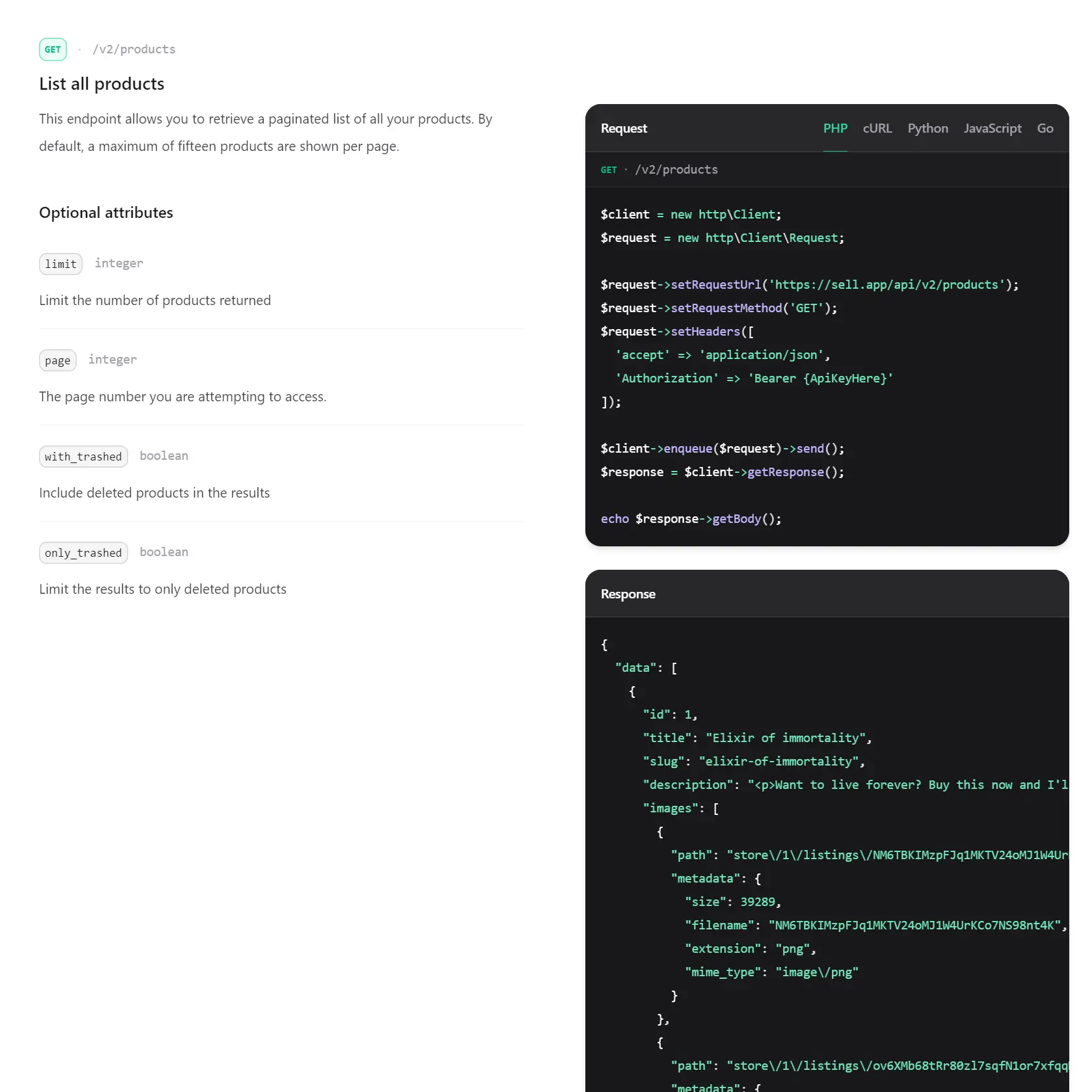 SellApp developer tooling screen